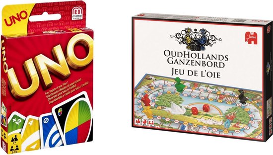 Hasbro Spellenbundel - Bordspellen - 2 Stuks - Uno & Ganzenbord