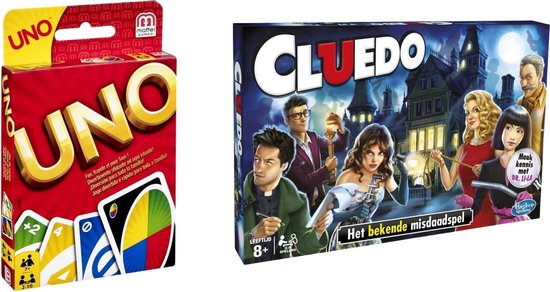 Hasbro Spellenbundel - Bordspellen - 2 Stuks - Uno & Cluedo