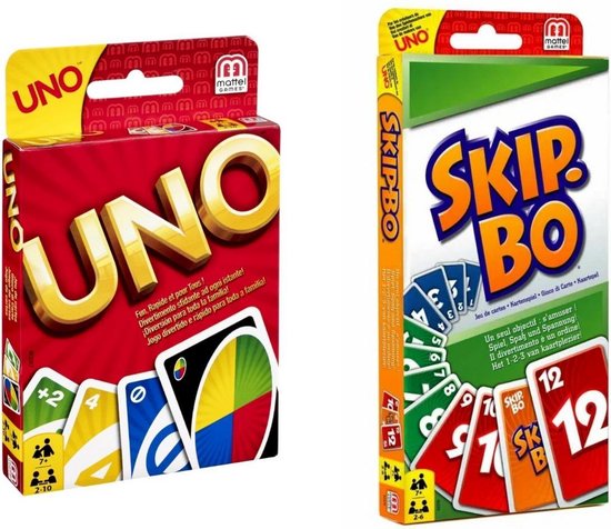 Hasbro Spellenbundel - Bordspellen - 2 Stuks - Uno & Skip-bo