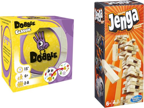 Hasbro Spellenbundel - Bordspellen - 2 Stuks - Dobble Classic & Jenga