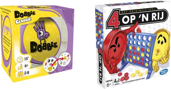 Hasbro Spellenbundel - Bordspellen - 2 Stuks - Dobble Classic & Vier Op 'N Rij