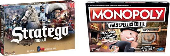 Hasbro Spellenbundel - Bordspellen - 2 Stuks - Stratego & Monopoly Valsspelerseditie