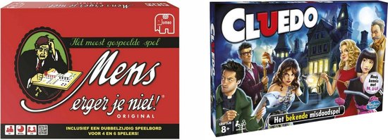 Hasbro Spellenbundel - Bordspellen - 2 Stuks - Mens Erger Je Niet & Cluedo