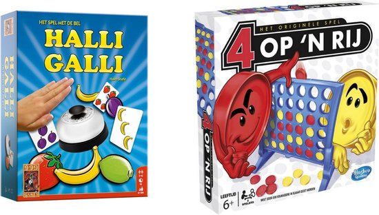 Hasbro Spellenbundel - Bordspellen - 2 Stuks - Halli Galli & Vier Op 'N Rij