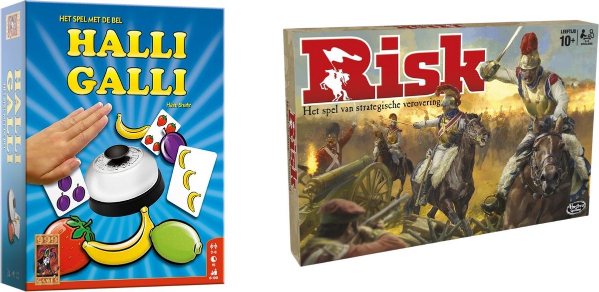 Hasbro Spellenbundel - Bordspellen - 2 Stuks - Halli Galli & Risk