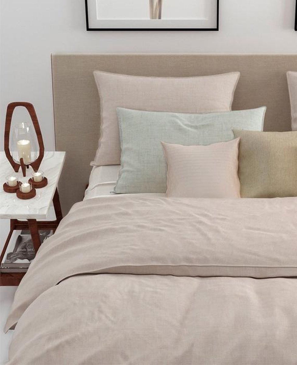 Zo Home Zo! Home Dekbedovertrek Lino - Zandy - Lits-jumeaux Xl 260x200/220 Cm - Beige