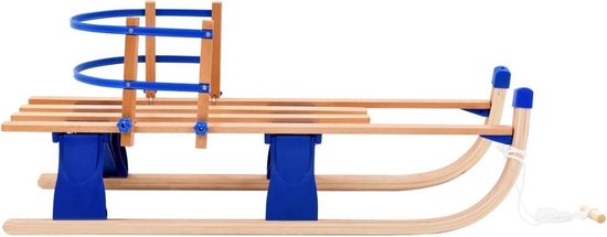 Vidaxl Sneeuwslee Met Rugleuning Inklapbaar 110 Cm Hout - Beige