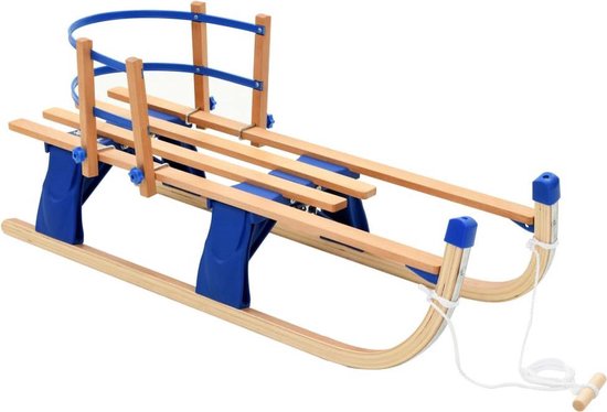 Vidaxl Sneeuwslee Met Rugleuning Inklapbaar 110 Cm Hout - Beige