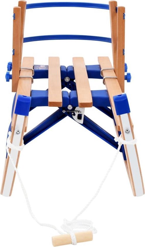 Vidaxl Sneeuwslee Met Rugleuning Inklapbaar 110 Cm Hout - Beige