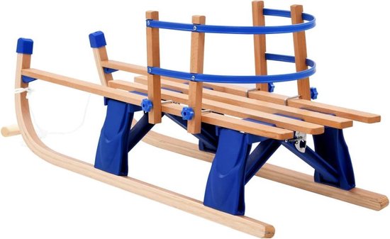 Vidaxl Sneeuwslee Met Rugleuning Inklapbaar 110 Cm Hout - Beige