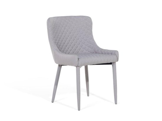 Beliani Solano Eetkamerstoel Set Van 2 Polyester 52 X 51 Cm - Grijs