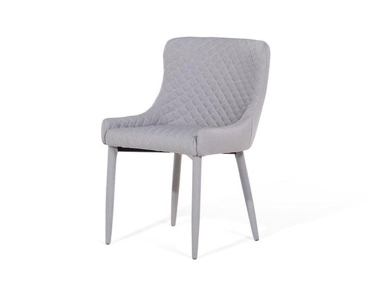 Beliani Solano Eetkamerstoel Set Van 2 Polyester 52 X 51 Cm - Grijs