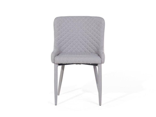 Beliani Solano Eetkamerstoel Set Van 2 Polyester 52 X 51 Cm - Grijs