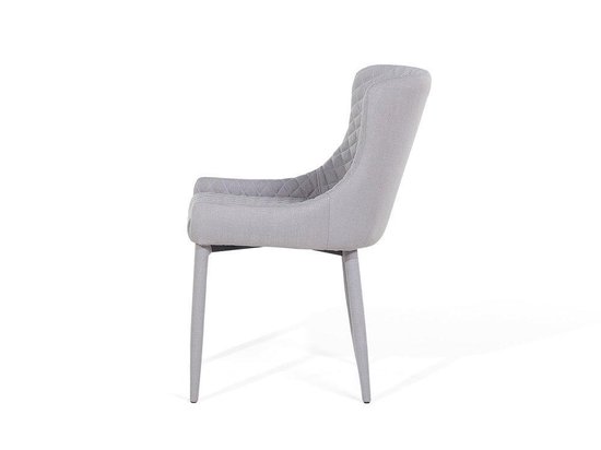 Beliani Solano Eetkamerstoel Set Van 2 Polyester 52 X 51 Cm - Grijs
