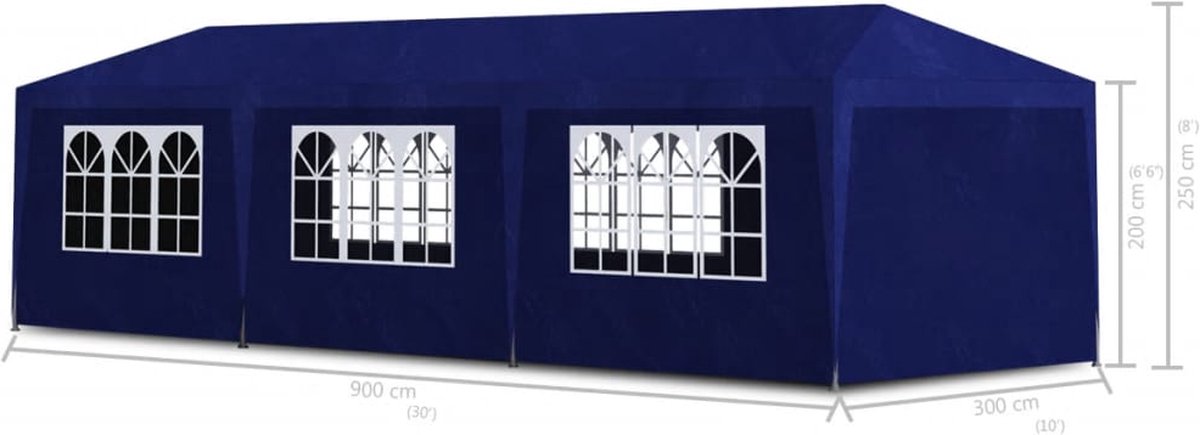 Vidaxl Partytent 3x9 M - Blauw