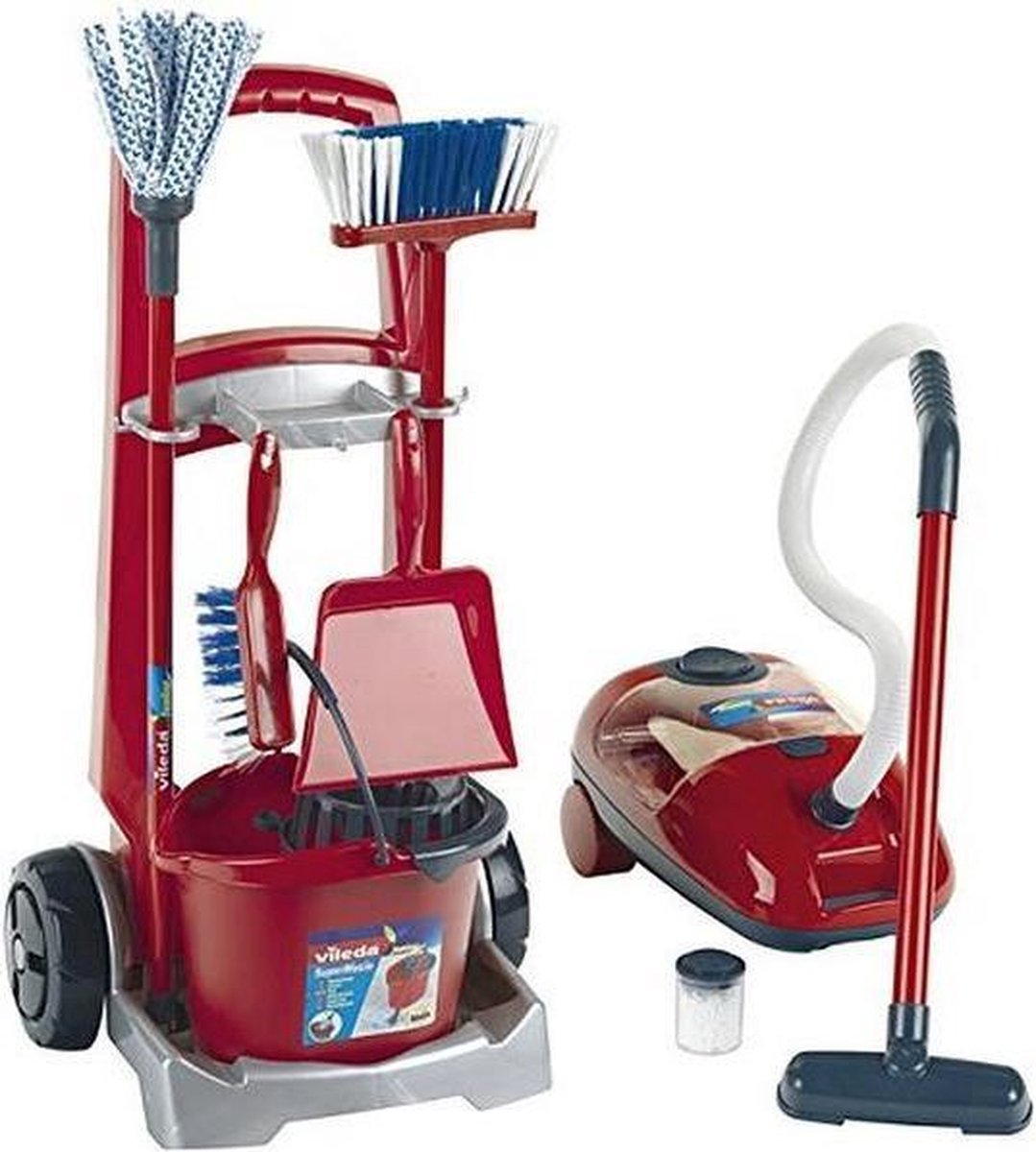 Theo Klein Vileda Speelgoed Schoonmaakkar En Stofzuiger - Rood
