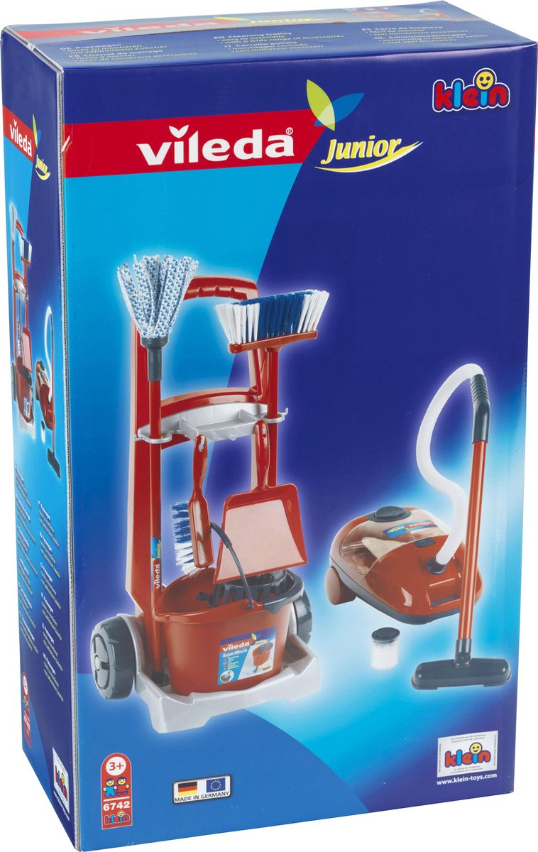 Theo Klein Vileda Speelgoed Schoonmaakkar En Stofzuiger - Rood