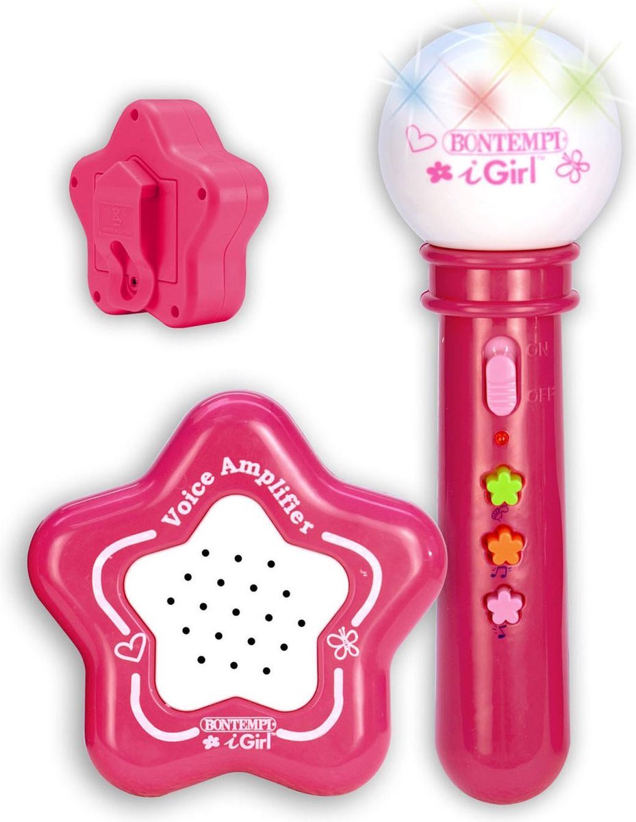 Bontempi Microfoon I Girl Met Versterker Karaoke - Roze