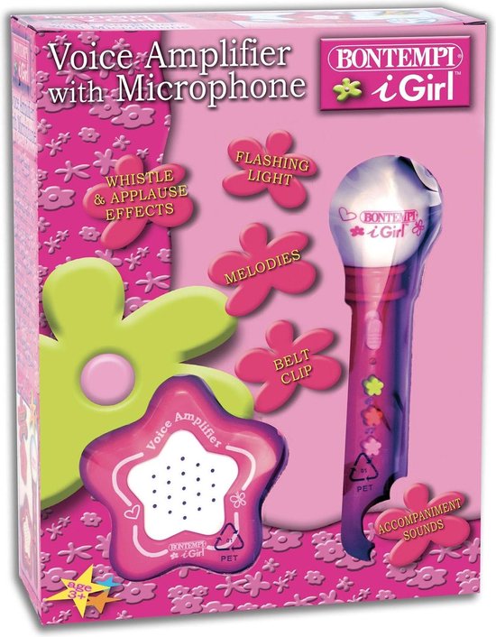 Bontempi Microfoon I Girl Met Versterker Karaoke - Roze