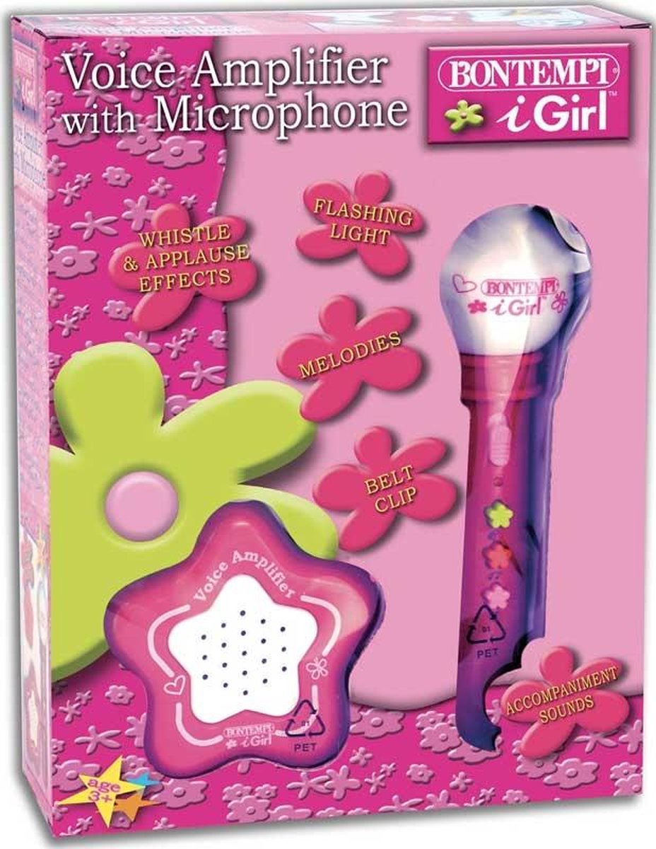 Bontempi Microfoon I Girl Met Versterker Karaoke - Roze