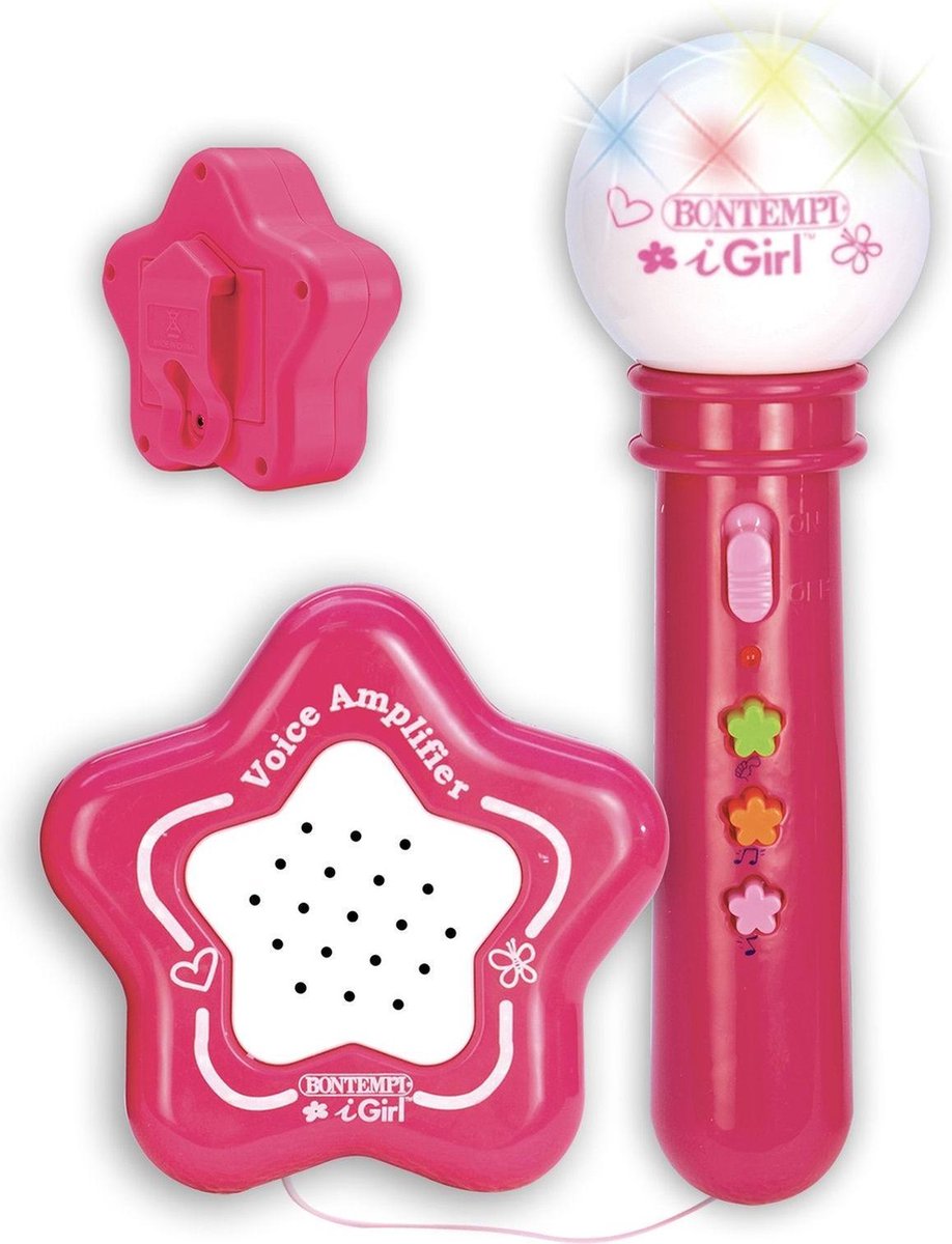 Bontempi Microfoon I Girl Met Versterker Karaoke - Roze