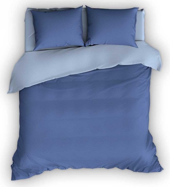 Romanette Flanellen Dekbedovertrek Comtesse Jeans/licht-240 X 200/220 Cm - Blauw