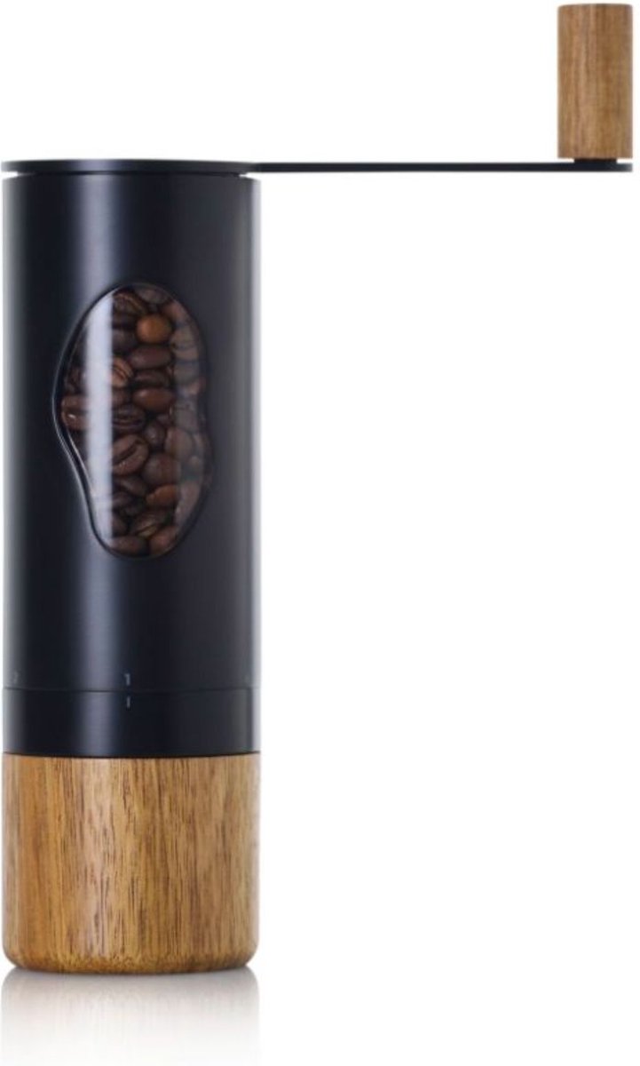 AdHoc - Koffiemolen Mrs. Bean, 0.62 Liter,, RVS/Acaciahout - AdH - Zwart