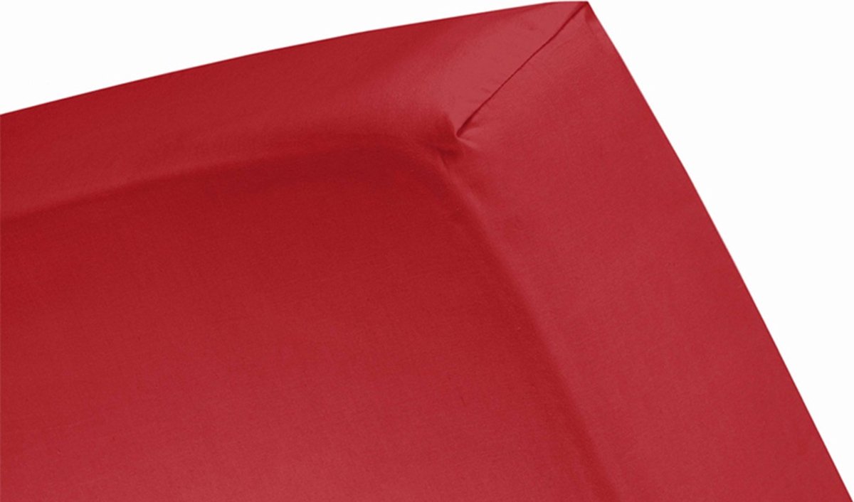 Cinderella Jersey Topper Hoeslaken - 100% Gebreide Jersey Katoen - 1-persoons (80/90x200/210 Cm) - Red - Rood