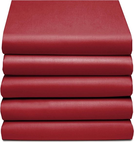 Cinderella Jersey Topper Hoeslaken - 100% Gebreide Jersey Katoen - 1-persoons (80/90x200/210 Cm) - Red - Rood