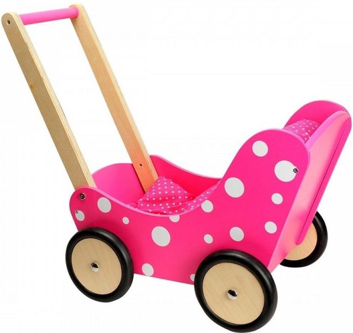 Simply for Kids Poppenwagen Stip 60x32x55 Cm - Roze