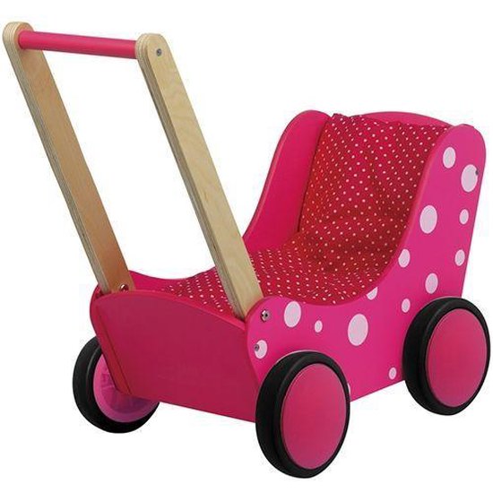 Simply for Kids Poppenwagen Stip 60x32x55 Cm - Roze