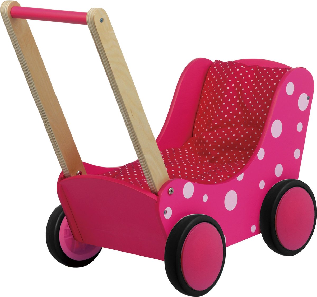 Simply for Kids Poppenwagen Stip 60x32x55 Cm - Roze