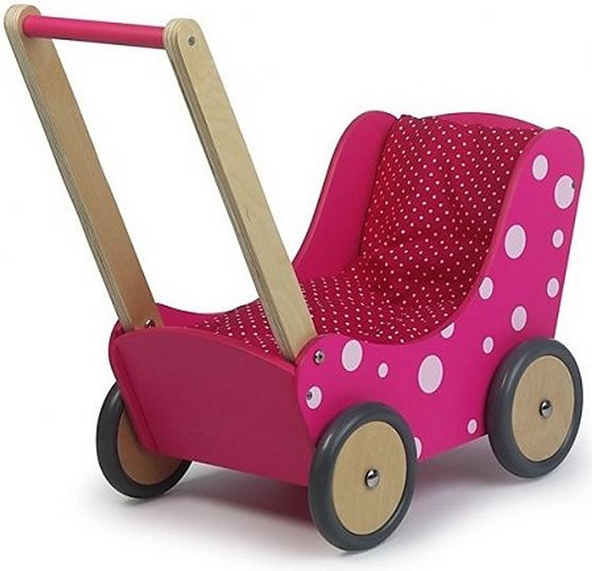 Simply for Kids Poppenwagen Stip 60x32x55 Cm - Roze