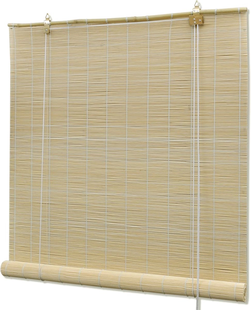 vidaXL Rolgordijn 80x160 cm bamboe natuurlijk - Beige