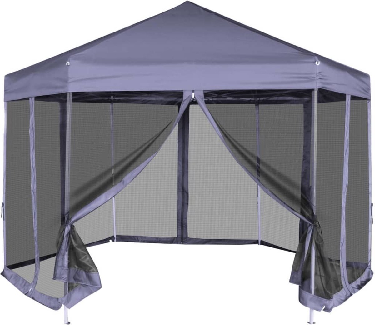 Vidaxl Partytent Pop-up Zeshoekig Met 6 Zijwanden 3,6x3,1 M Donker - Blauw
