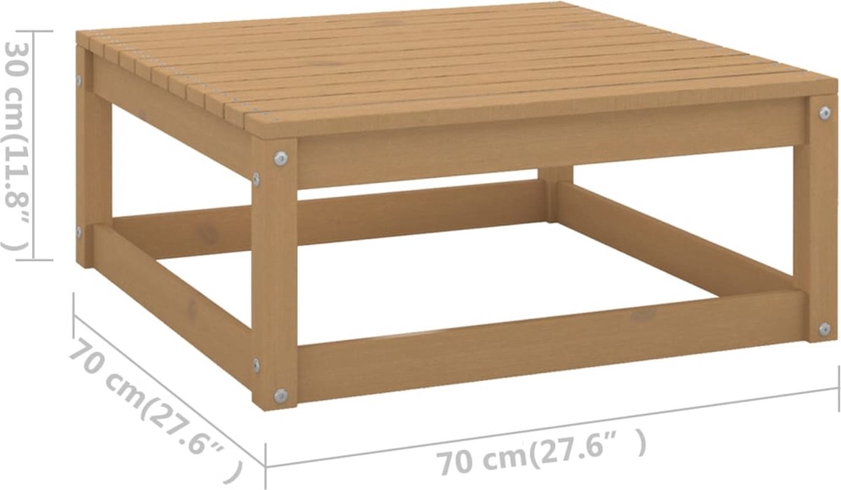 vidaXL 2-delige Loungeset met kussens grenenhout honing - Bruin