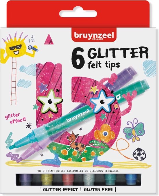 Bruynzeel Glitter Stiften - 6 Stuks