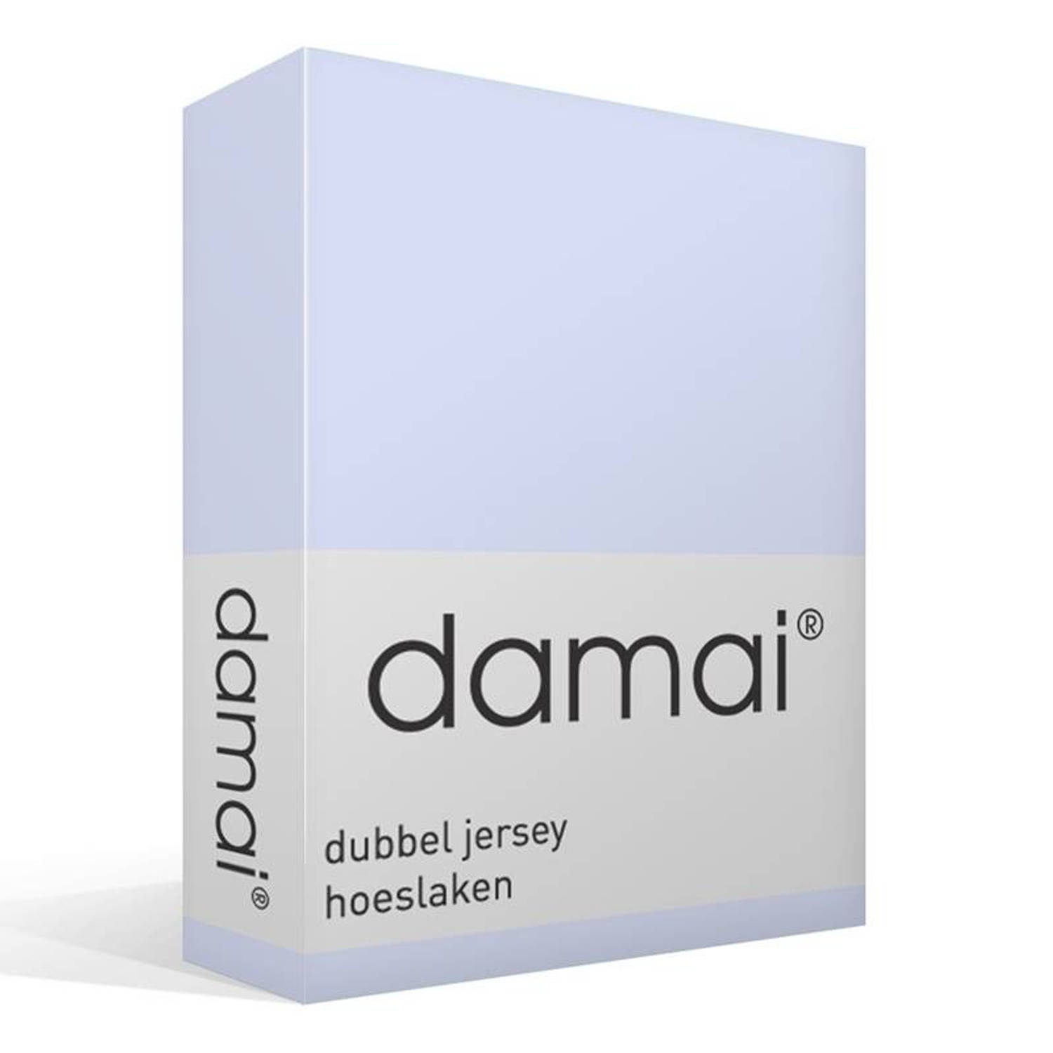 Damai Dubbel Jersey Hoeslaken - 100% Dubbel Gebreide Jersey Katoen - 2-persoons (120/130x200/210/220 Cm) - Sky Blue - Blauw