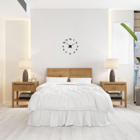 Nextime Wandklok Dia. 48 Cm X 3 Cm, Aluminium,, 'Small Hands' - Zwart