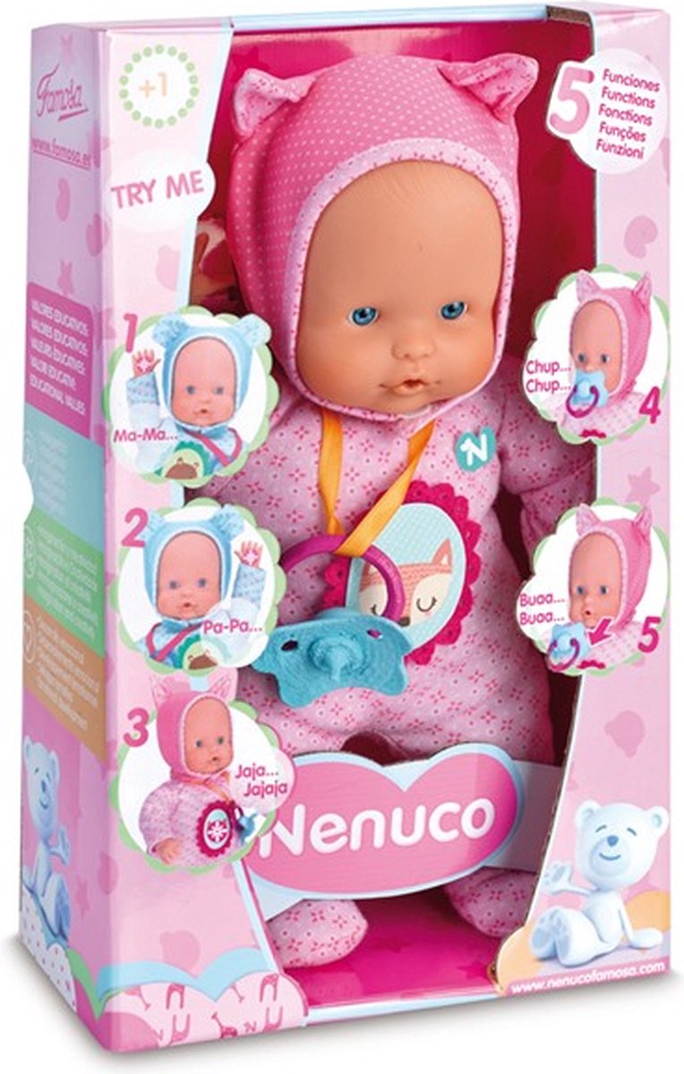 Nenuco Pop Soft Met 5 Functies 30 Cm - Rosa