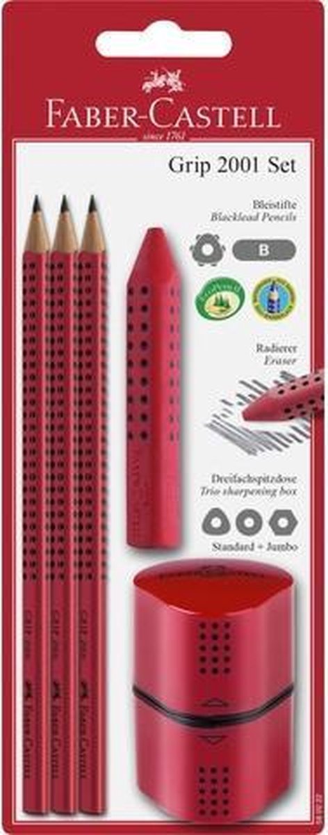 Faber Castell Potloodset Faber-castell Grip 2001 - Rood