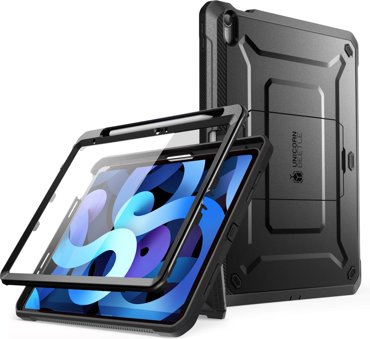 Supcase Fullcover hoes met screenprotector iPad 10 - 10.9 inch - Zwart