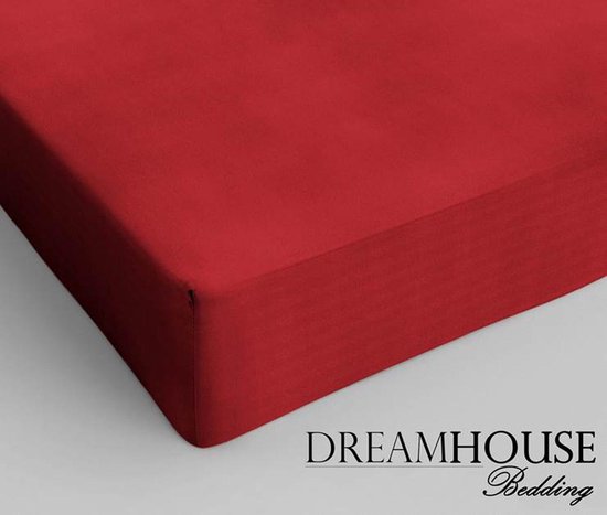 Dreamhouse Katoen Hoeslaken - 1-persoons (70x200 Cm) - Rood