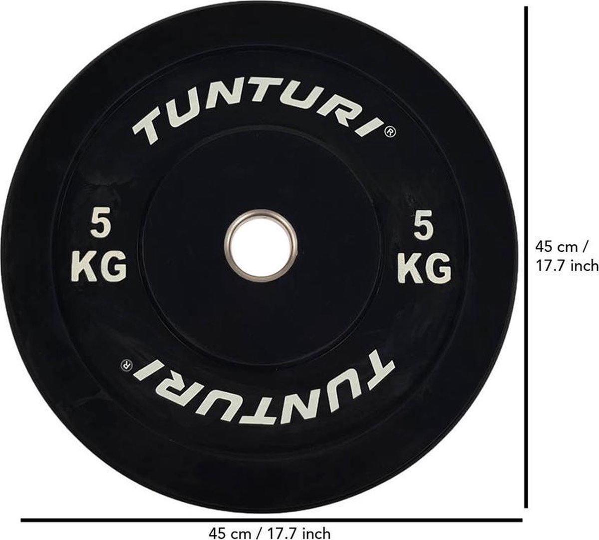 Tunturi Bumper Plate 5kg Black - Zwart