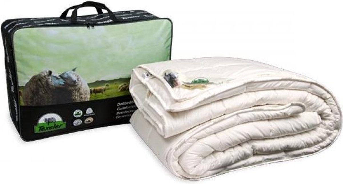 Texeler Dubbel Dekbed Slaapzacht 4-seizoenen Wol - 200x220 100% Wol - Wit