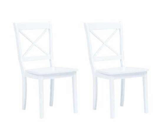 Vidaxl Eetkamerstoelen 2 St Massief Rubberwood - Wit