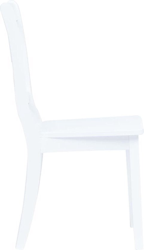 Vidaxl Eetkamerstoelen 2 St Massief Rubberwood - Wit