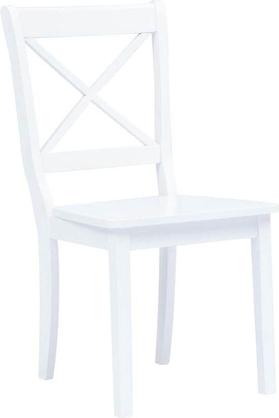 Vidaxl Eetkamerstoelen 2 St Massief Rubberwood - Wit