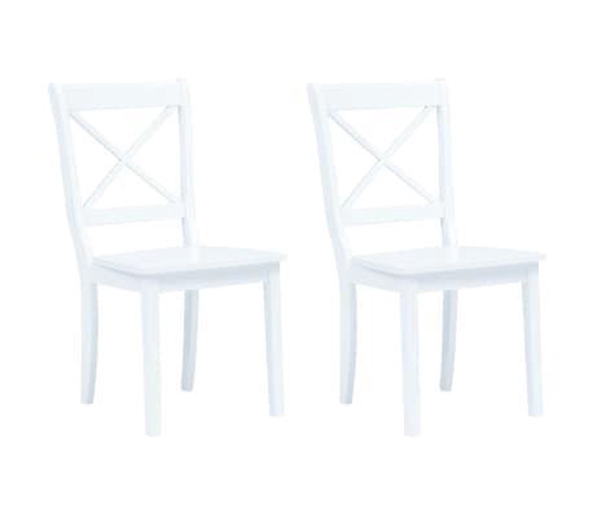 Vidaxl Eetkamerstoelen 2 St Massief Rubberwood - Wit