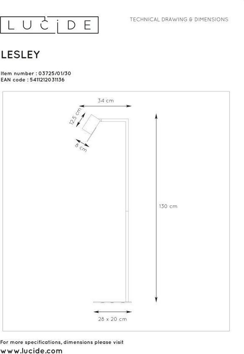 Lucide Lesley Leeslamp Gu10/35w - Zwart